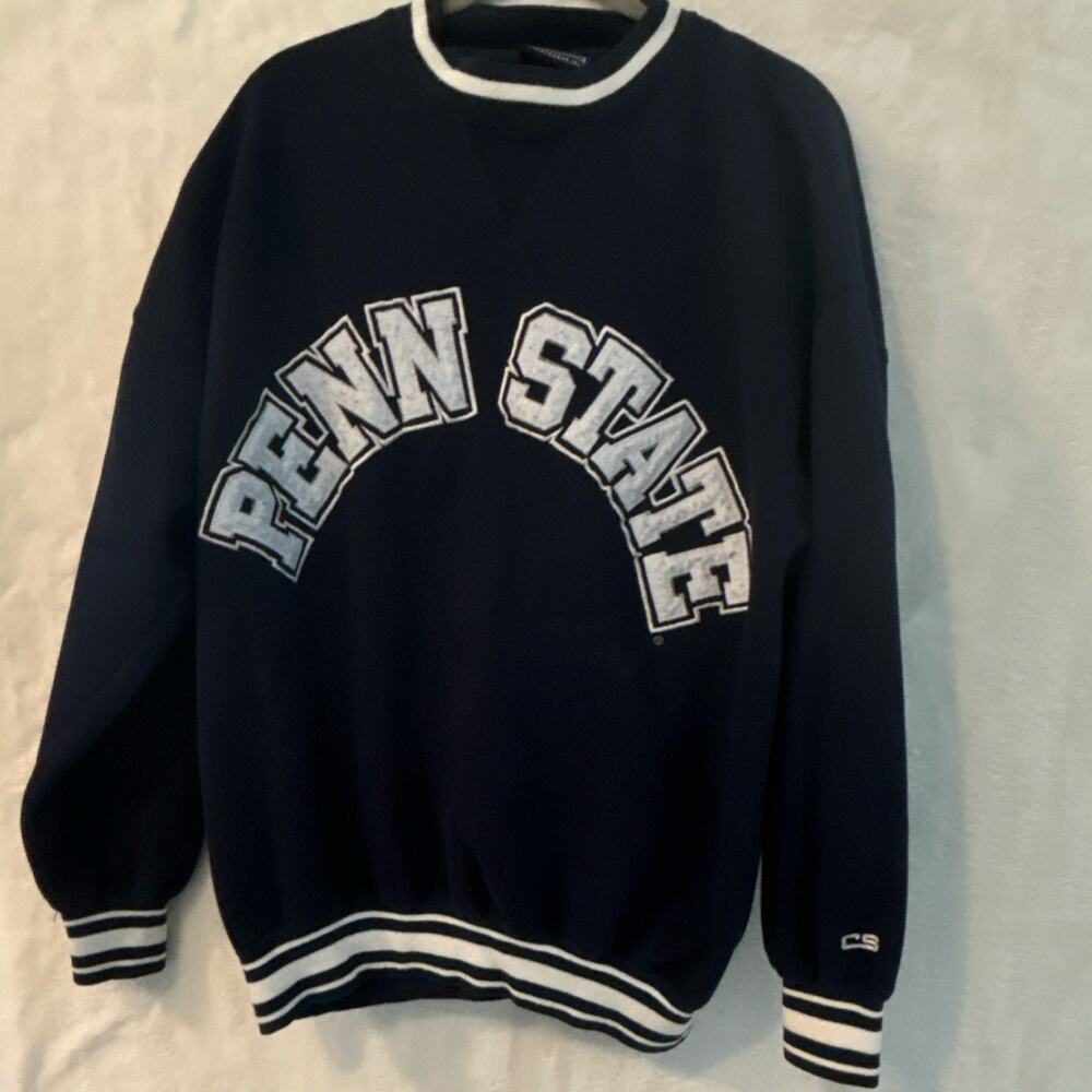 CS Penn State Nittany Lions Crewneck Sweatshirt Black White XL NCAA